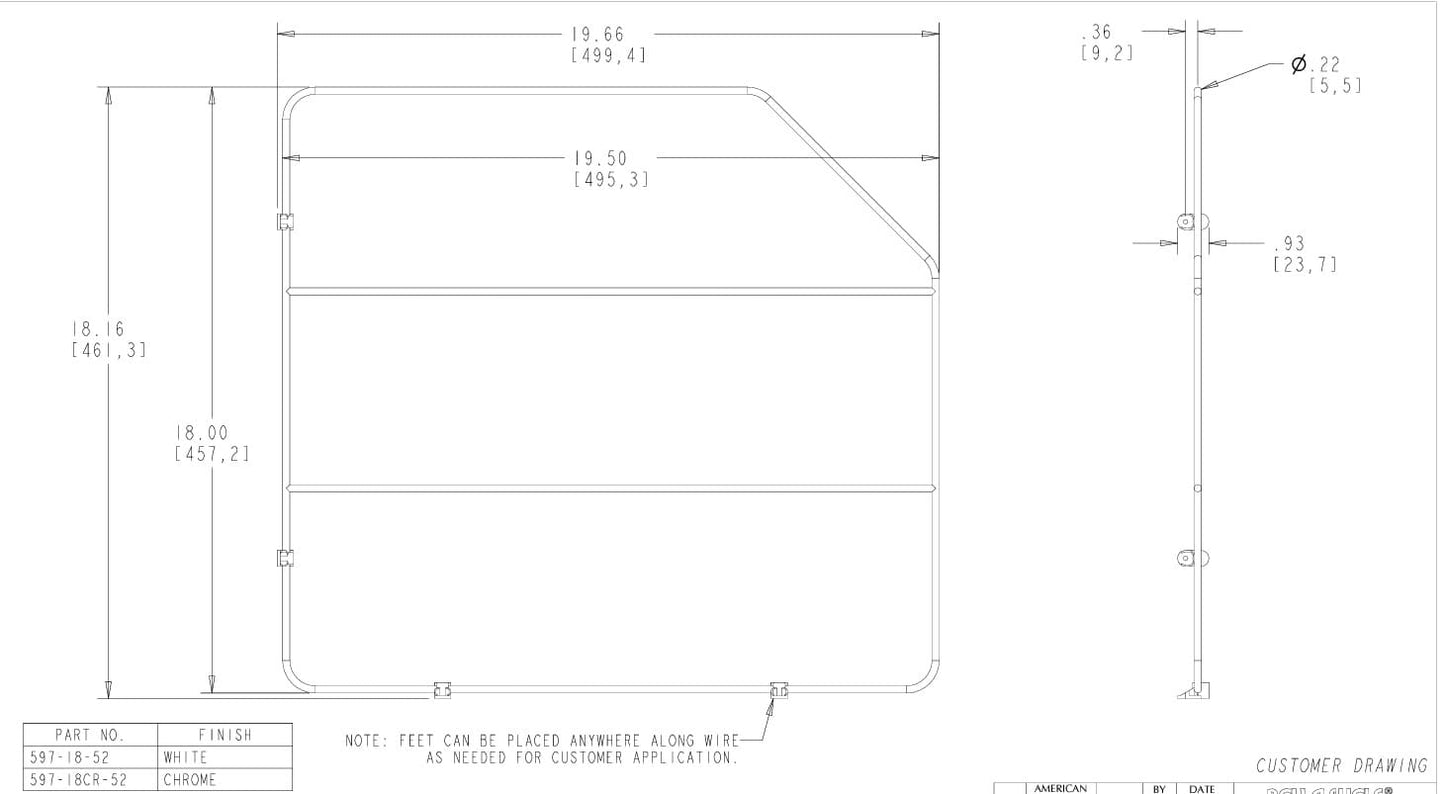 Chrome Tray Divider W/Clips