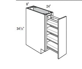 Dover - Base Full Height Door with Organizer Pullout