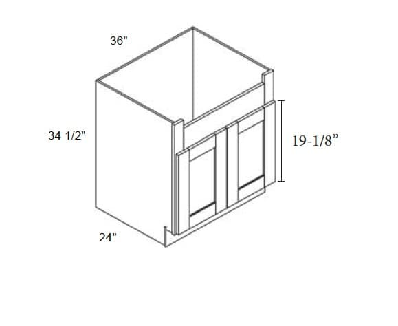 MX Shaker - Farm Sink Base W/Butt Doors