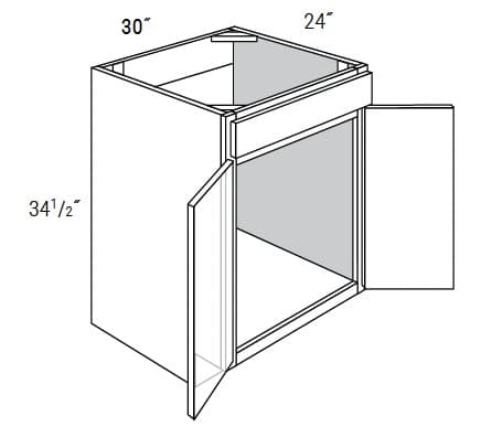 MX Shaker - Sink Base Cabinet W/1 False Drawer & Butt Doors