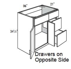 MX Shaker - Vanity Sink Bases W/2 Drawers on Left