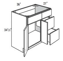 MX Shaker - Vanity Sink Bases W/2 Drawers on Right