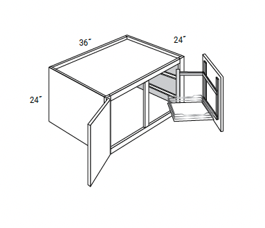 Dover - Wall Refrigerator Cabinets 2 Doors 24" Deep W/Butt Doors with Pullout Shelf