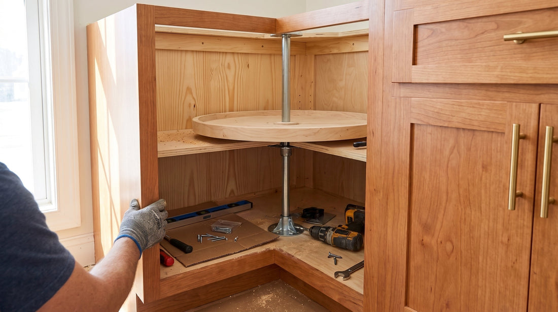 How to Install a Lazy Susan in a Corner Cabinet