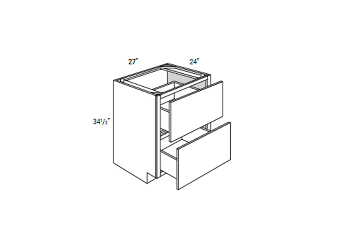 FC Shaker - 2 Drawer Base Cabinet