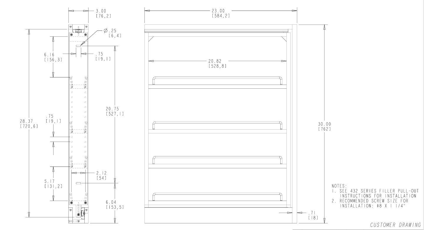 Base Cabinet Filler Spice Pullout (soft close)