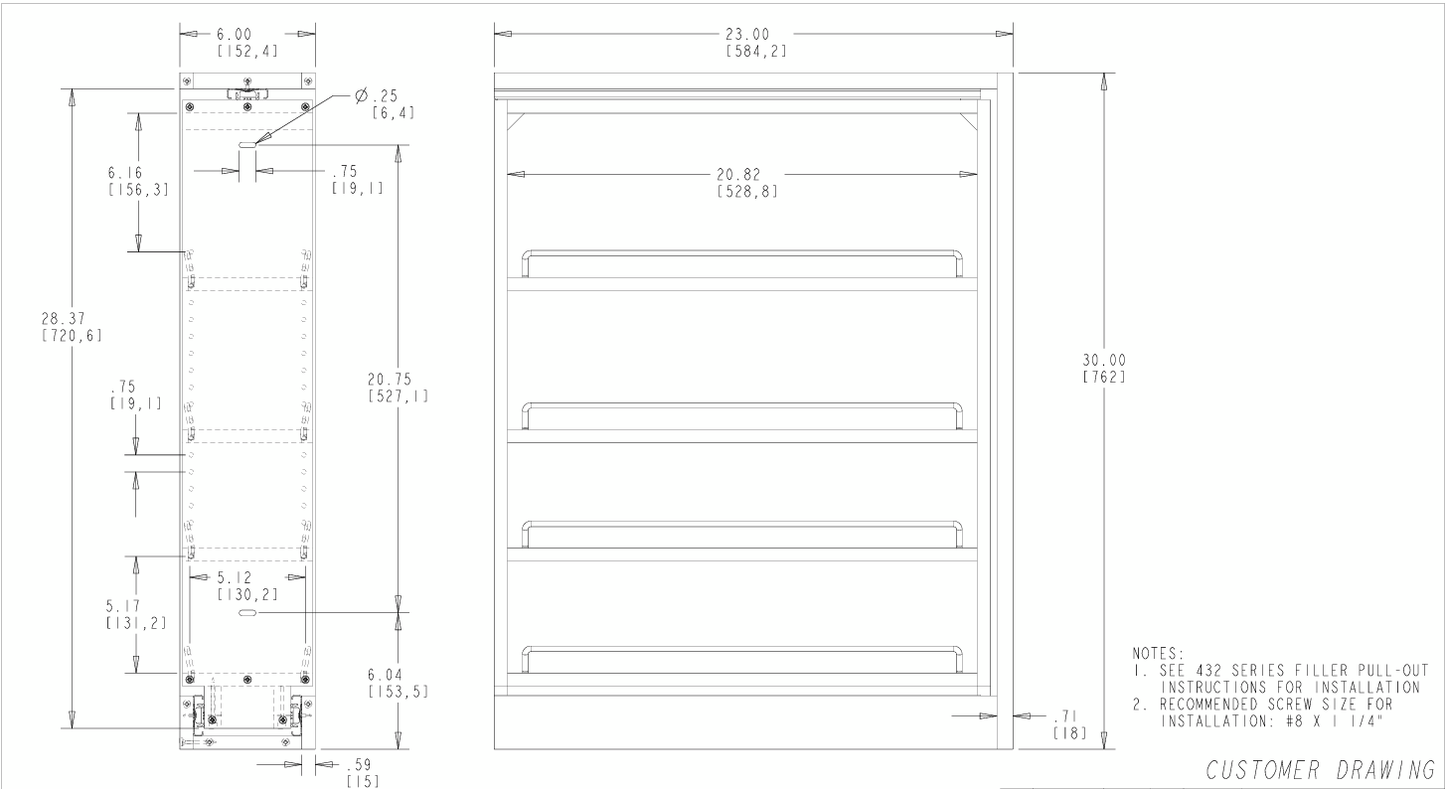 Base Cabinet Filler Spice Pullout (not soft close)