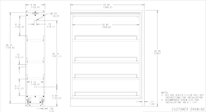 Base Cabinet Filler Spice Pullout (soft close)