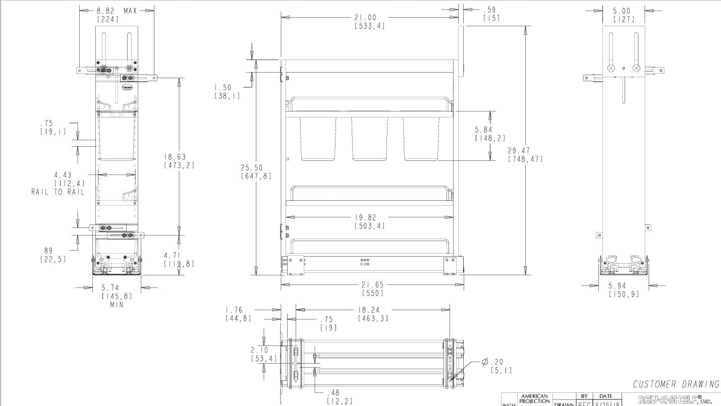Base Cabinet Pullout W/Utensil Bins