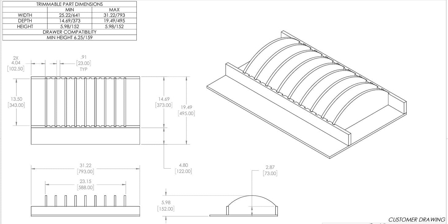 Adjustable Deep Drawer Divider System