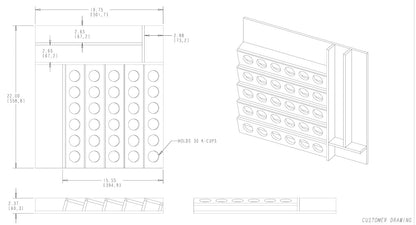 Wood K-Cup Drawer Insert (trimmable 3")