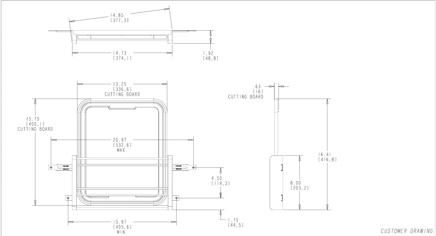 Door Mounted Plastic Cutting Board
