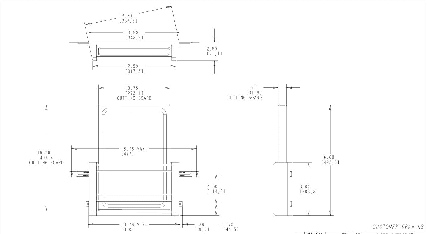 Door Mounted Wood Cutting Board