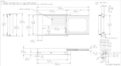 Combination Kife Holder/Cutting Board Drawer