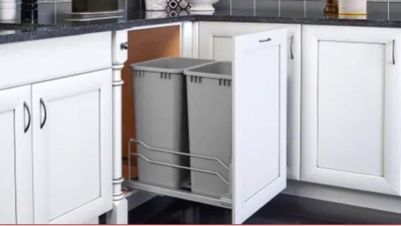 Steel Bottom Mount 35 qt Double Waste Container W/Soft Close