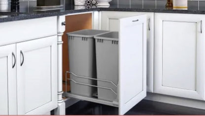 Steel Bottom Mount 35 qt Double Waste Container W/Soft Close