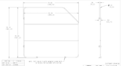 Chrome Tray Divider W/Clips