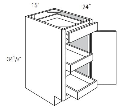 Essex - Base 1 Door W/1 Drawer and 2 Soft Close Rollouts