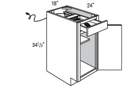 Amesbury Recessed - Base 1 Door W/1 Charging Drawer