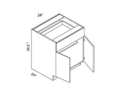 Alvic - Base 2 Doors W/1 Drawer & Butt Doors