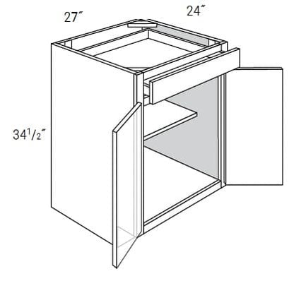 Weston - Base 2 Doors W/1 Drawer & Butt Doors