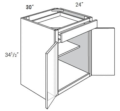 Weston - Base 2 Doors W/1 Drawer & Butt Doors