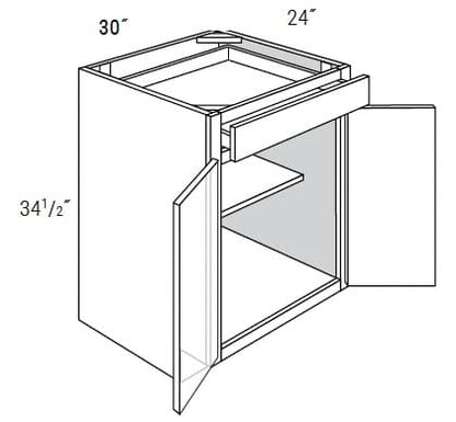 Weston - Base 2 Doors W/1 Drawer & Butt Doors