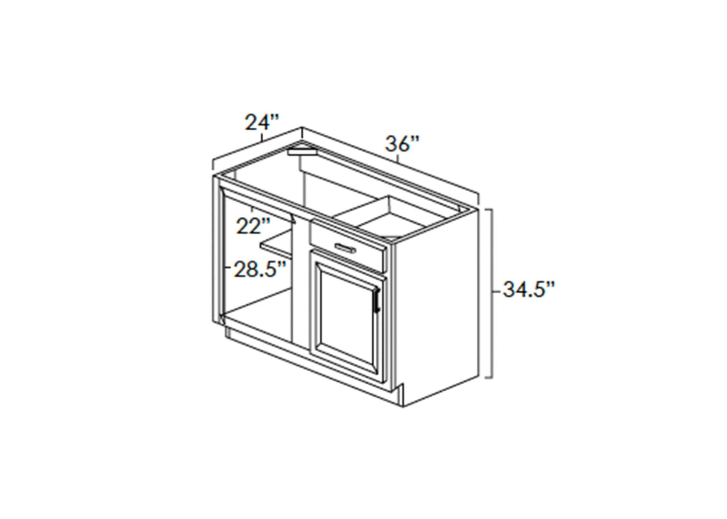FC Shaker - Blind Base Cabinet