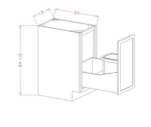 Alvic - Base Cabinets with Trash Pullout 1 - 50 QT Bin