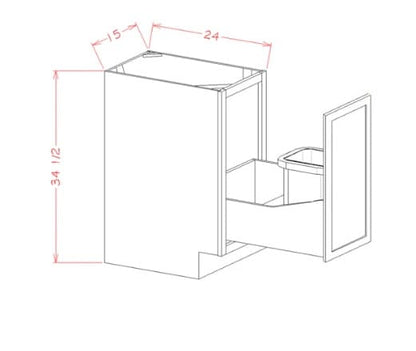 Alvic - Base Cabinets with Trash Pullout 1 - 50 QT Bin