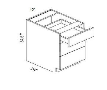 Alvic - 3 Drawer Base Cabinet