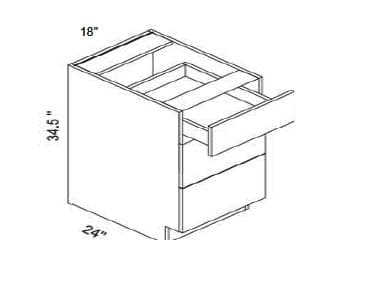Alvic - 3 Drawer Base Cabinet