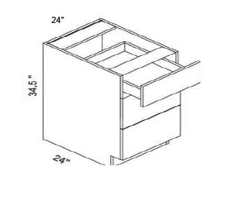 Alvic - 3 Drawer Base Cabinet