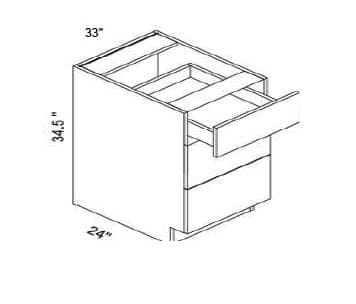 Alvic - 3 Drawer Base Cabinet