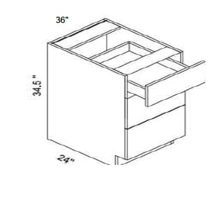 Alvic - 3 Drawer Base Cabinet