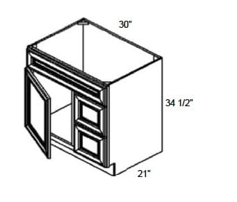 Weston - Vanity Sink Bases W/2 Drawers on Right and 1 Door