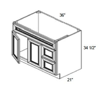 Weston - Vanity Sink Bases W/2 Drawers on Right and 2 Doors