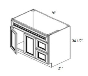 JAR Pillow - Vanity Sink Bases W/2 Drawers on Right and 2 Doors