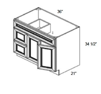 Weston - Vanity Sink Bases W/2 Drawers on Left and 2 Doors
