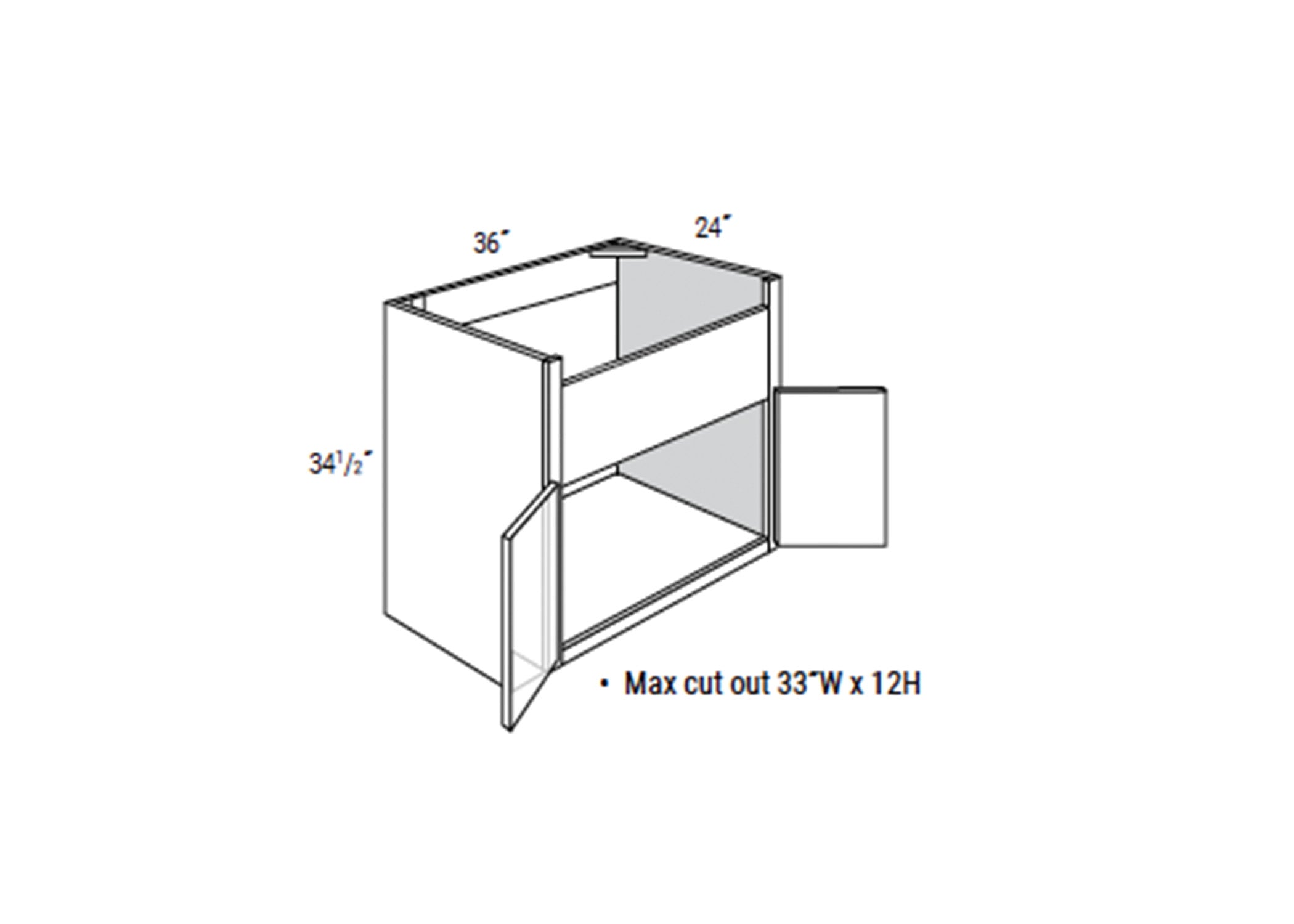 Amesbury Recessed - Farm Sink Base W/Butt Doors