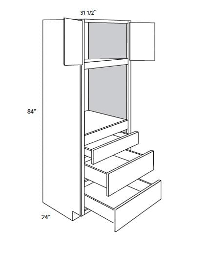 Weston - Tall Oven W/ Butt Doors & 3 Drawers