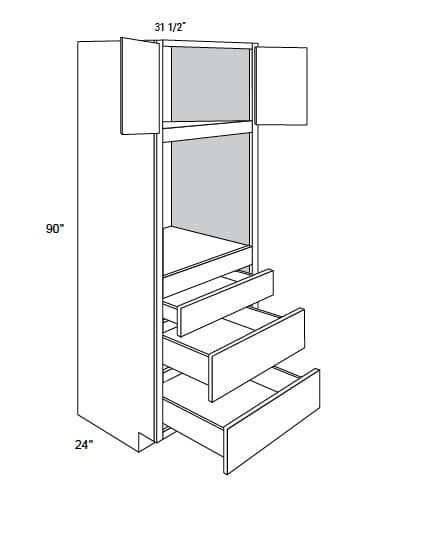 Weston - Tall Oven W/ Butt Doors & 3 Drawers