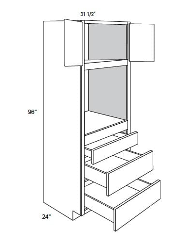 Weston - Tall Oven W/ Butt Doors & 3 Drawers