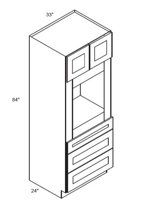 Amesbury Slab - Tall Oven Cabinet with 3 Drawers