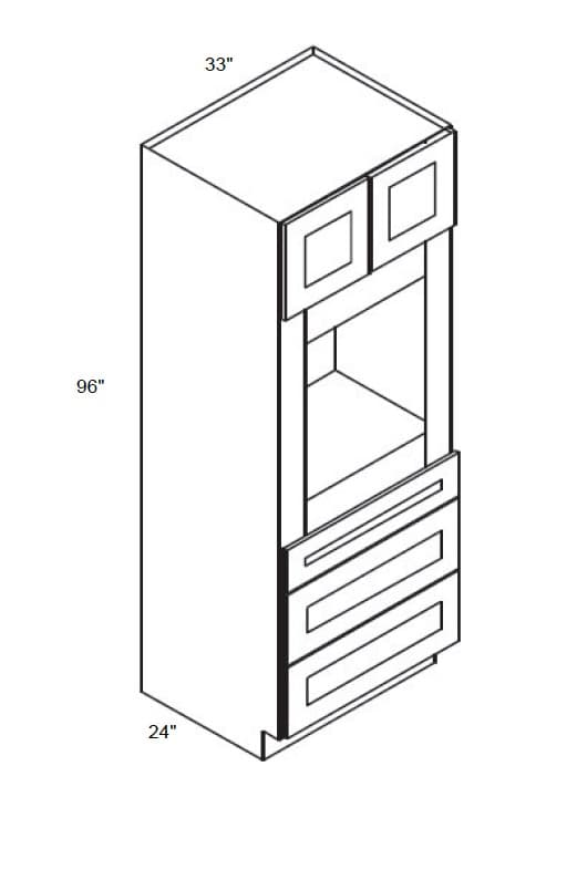 Amesbury Slab - Tall Oven Cabinet with 3 Drawers