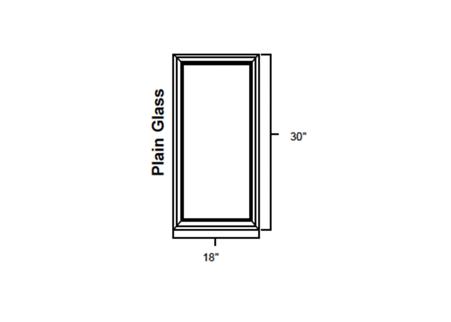 FC Shaker - No Mullion Style Clear Glass Single Door