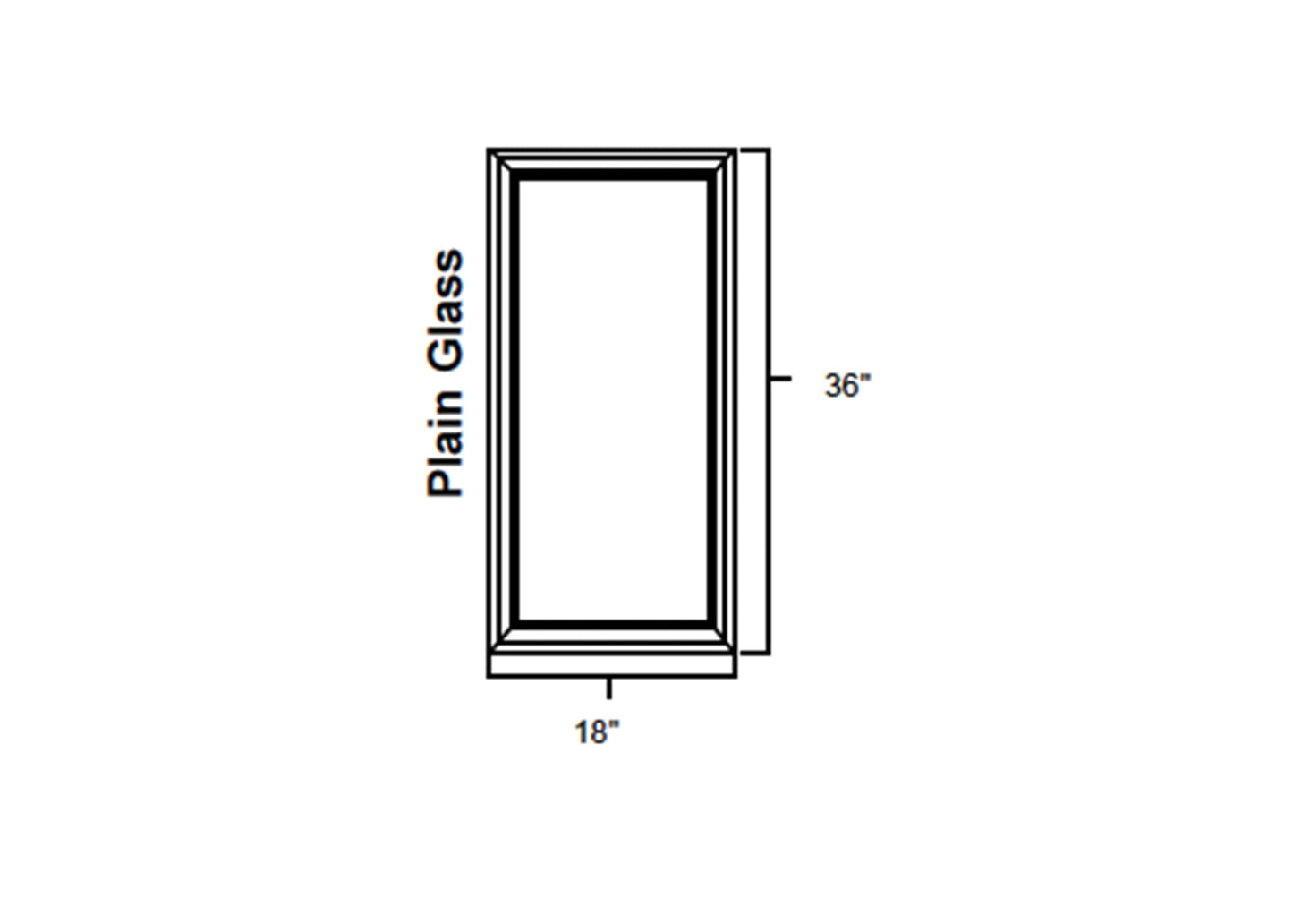 FC Shaker - No Mullion Style Clear Glass Single Door