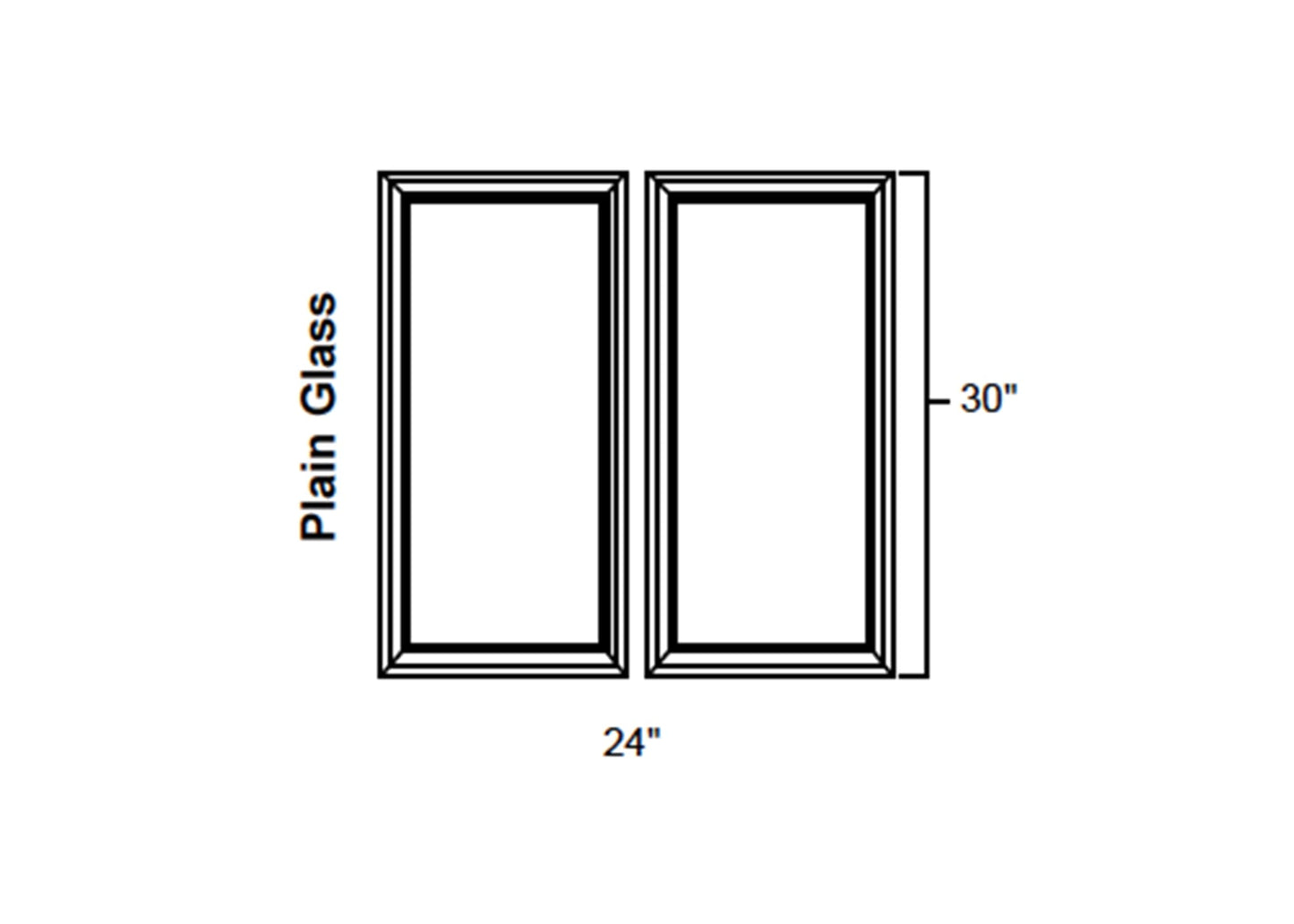 FC Shaker - No Mullion Style Clear Glass Butt Doors