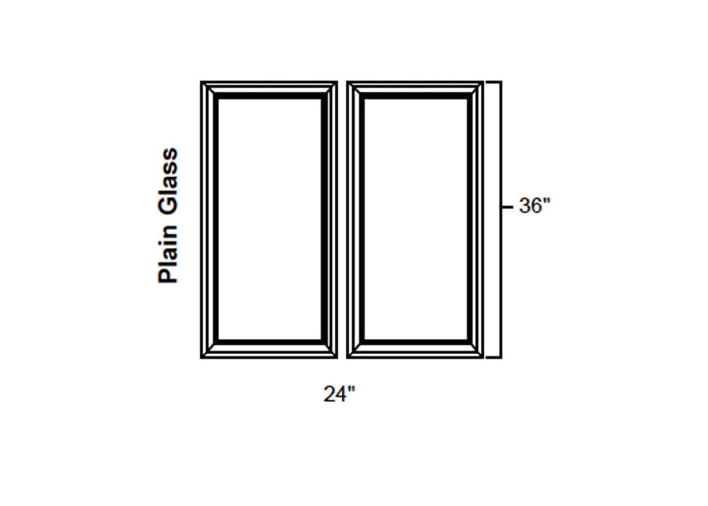 FC Shaker - No Mullion Style Clear Glass Butt Doors