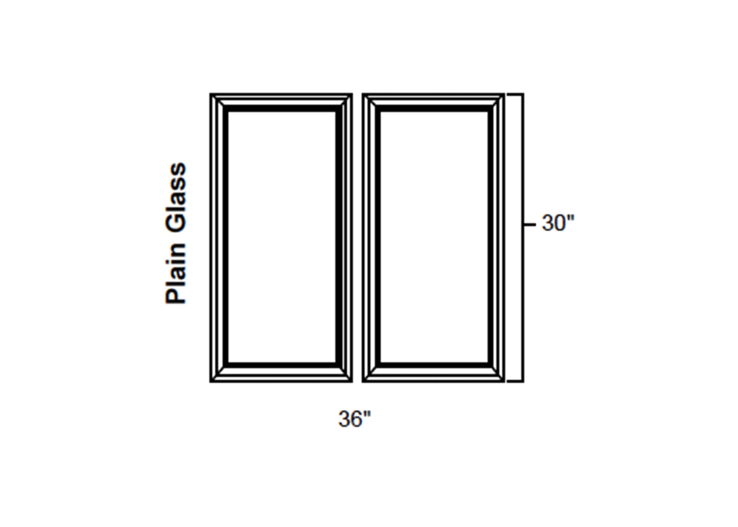 FC Shaker - No Mullion Style Clear Glass Butt Doors